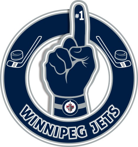 Number One Hand Winnipeg Jets logo iron on paper